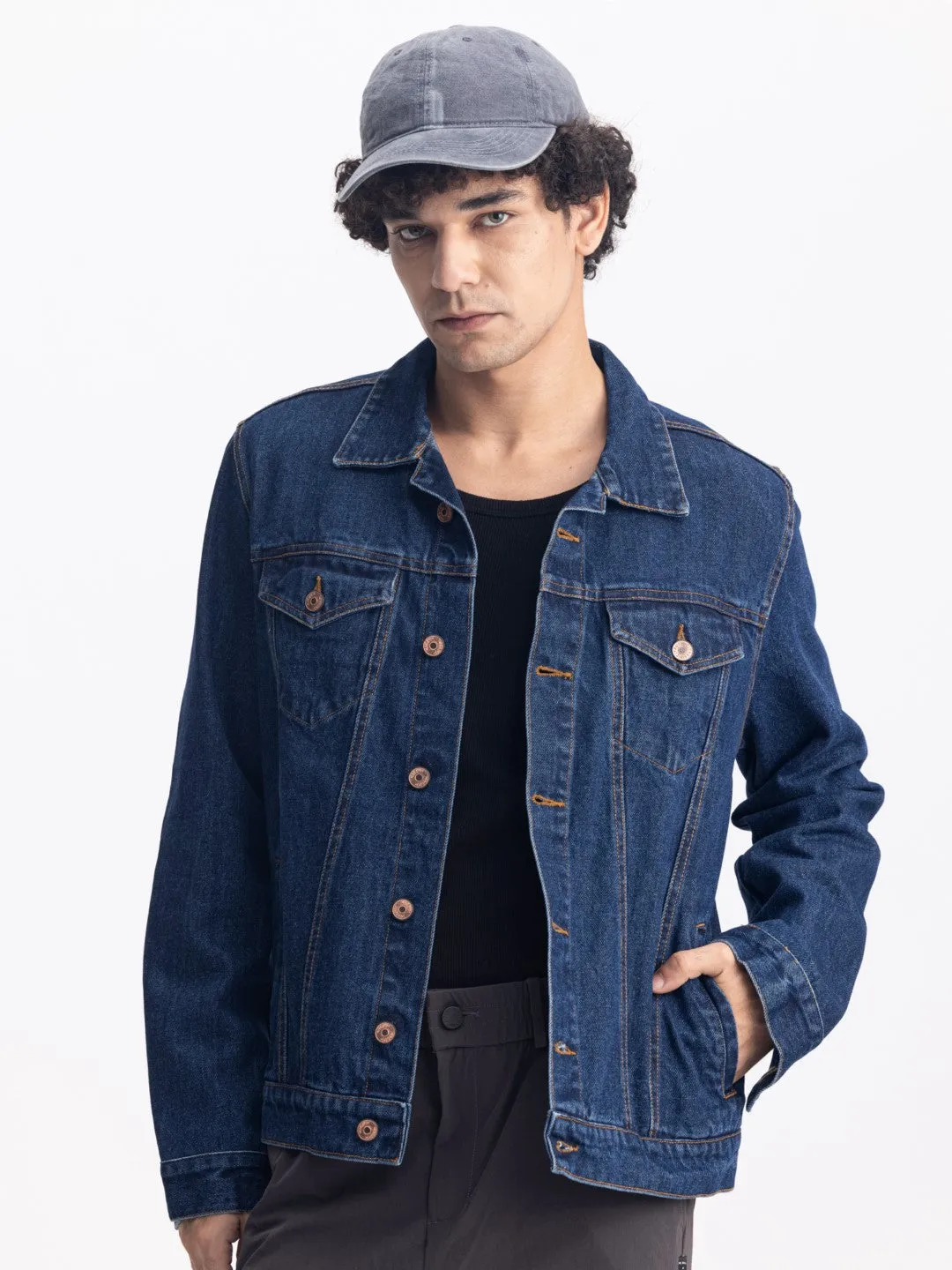 Dark Navy Denim Trucker Jacket