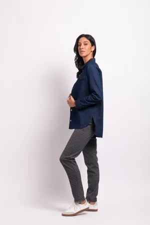 Denim Shacket in Dark Indigo
