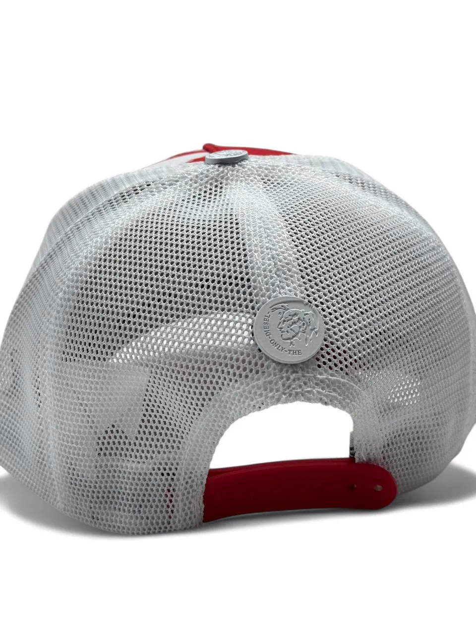 Diesel Red Trucker Cap – Bold Logo & Graphic Mesh Hat