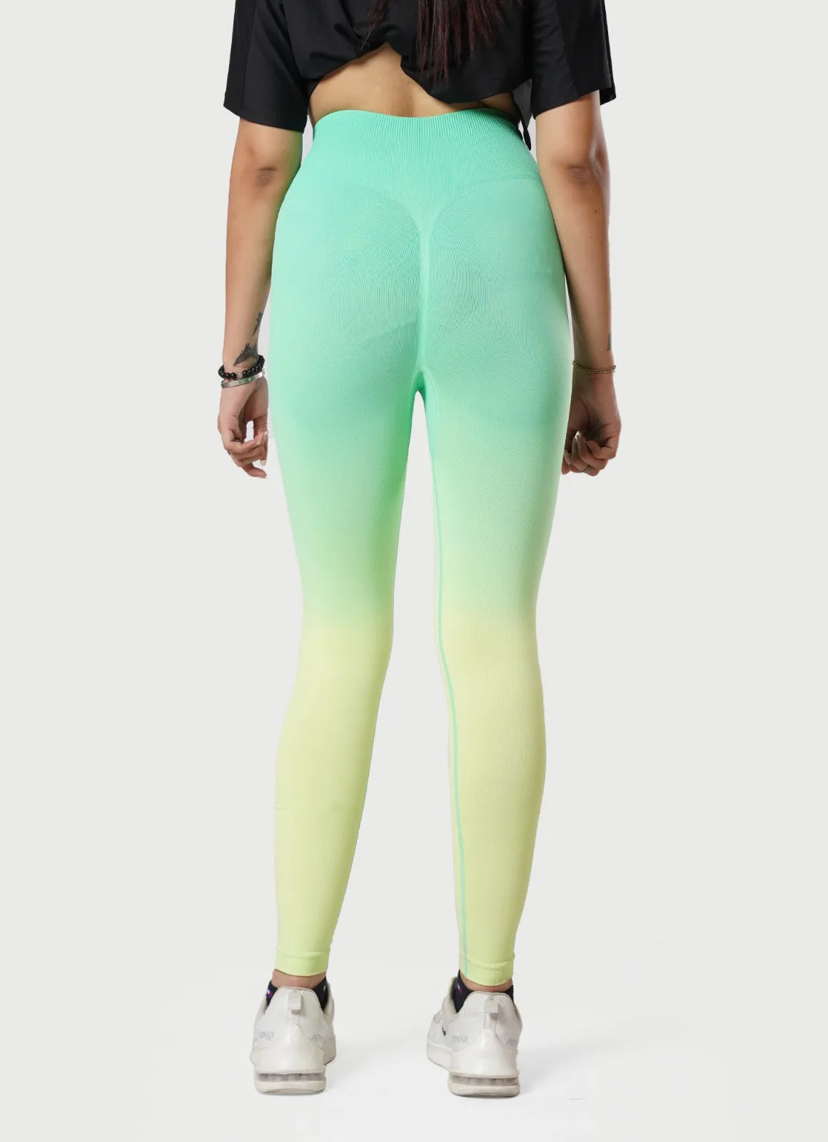 Dip Dye Seamless Leggings - Turquoise