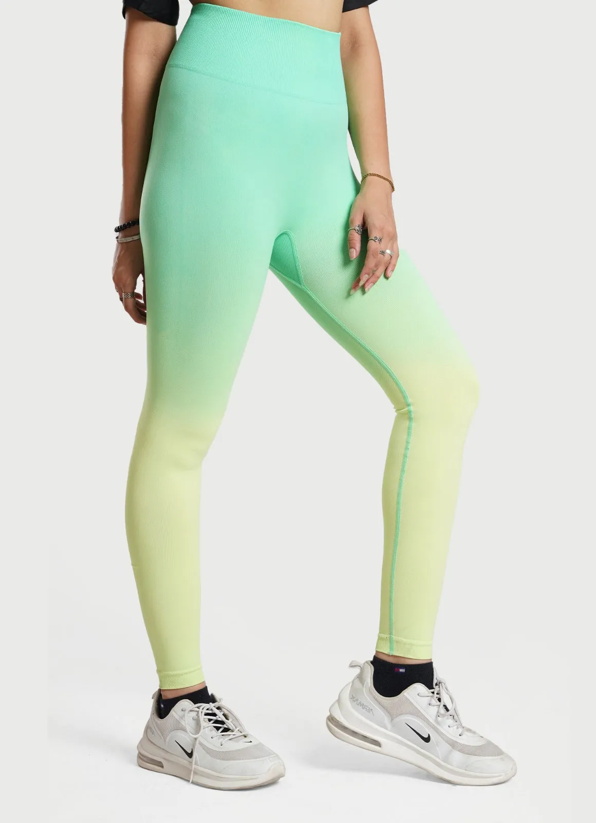Dip Dye Seamless Leggings - Turquoise
