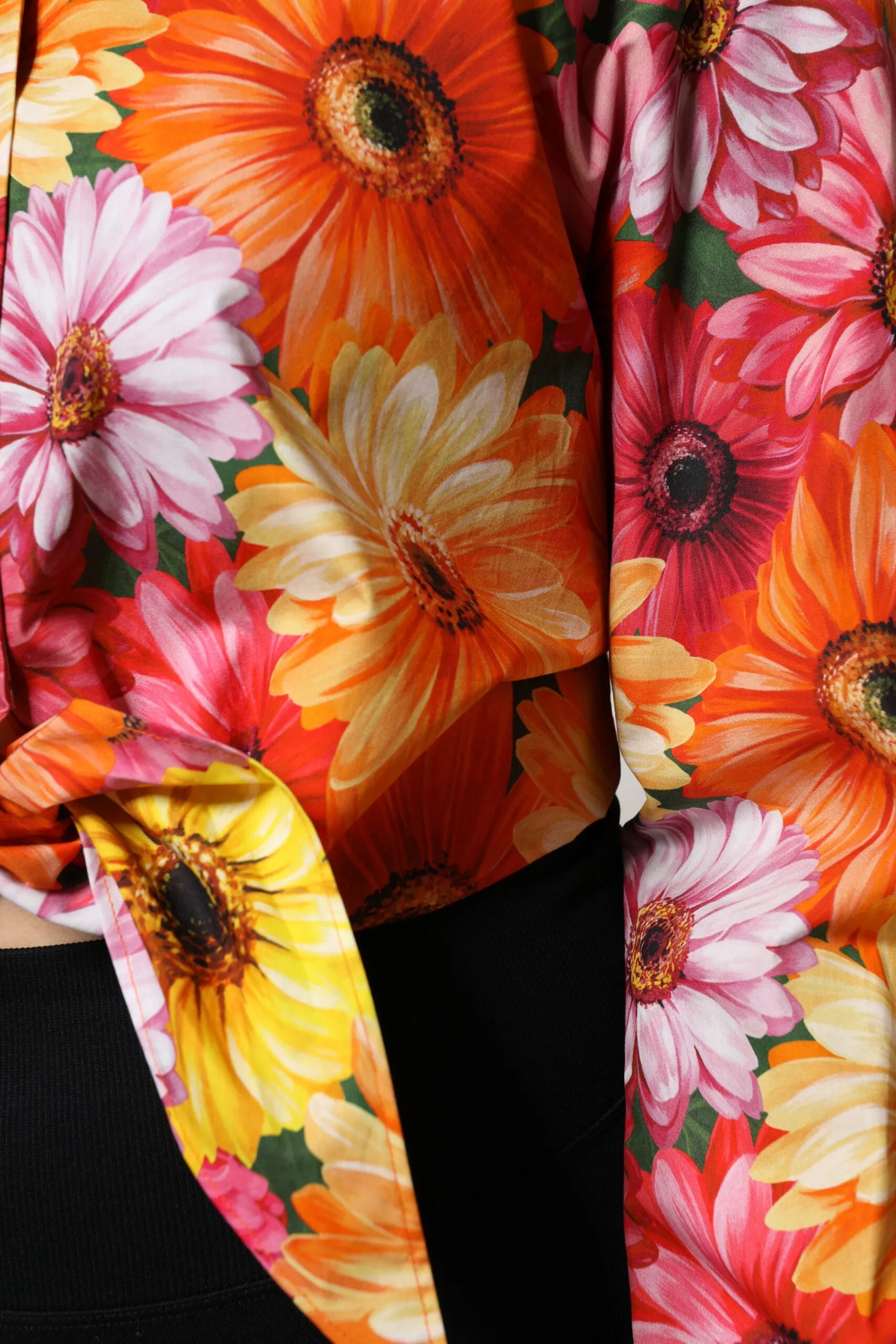 Dolce & Gabbana Multicolor Floral Cotton Cropped Blouse Top