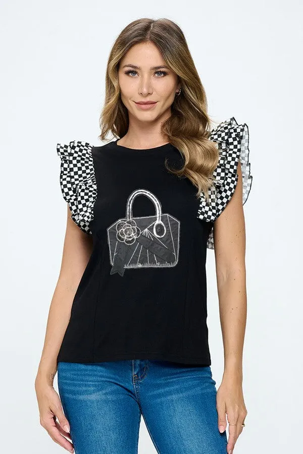 Double Checker Graphic Top