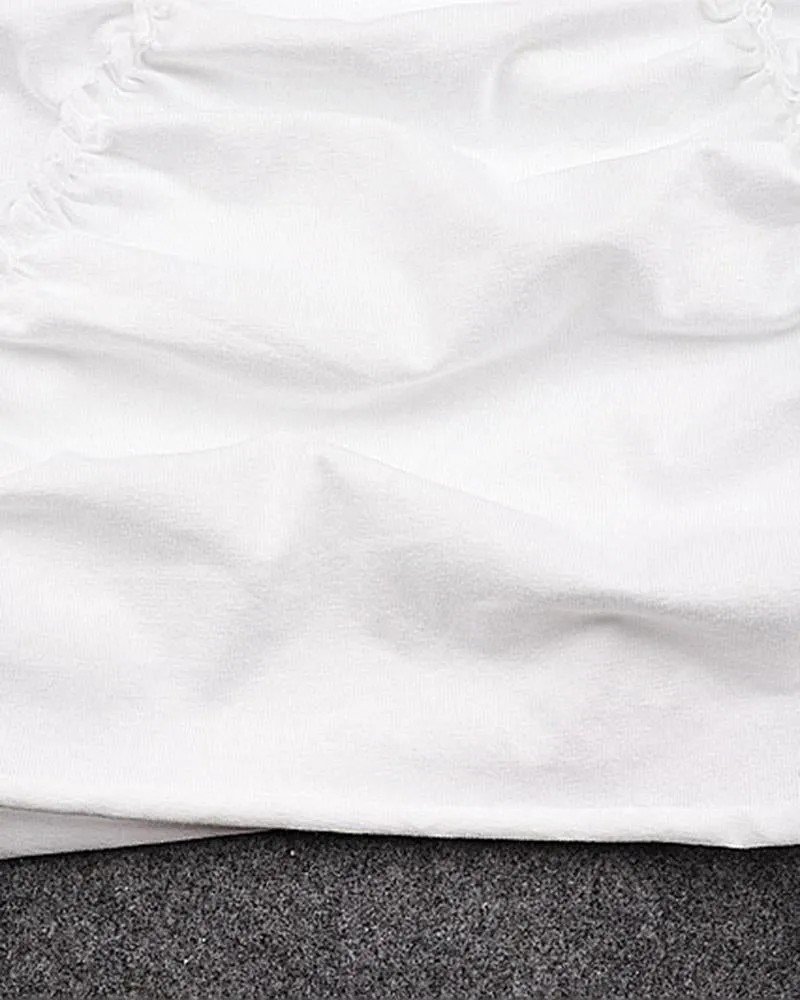 Double Pleated Cropped T-Shirt