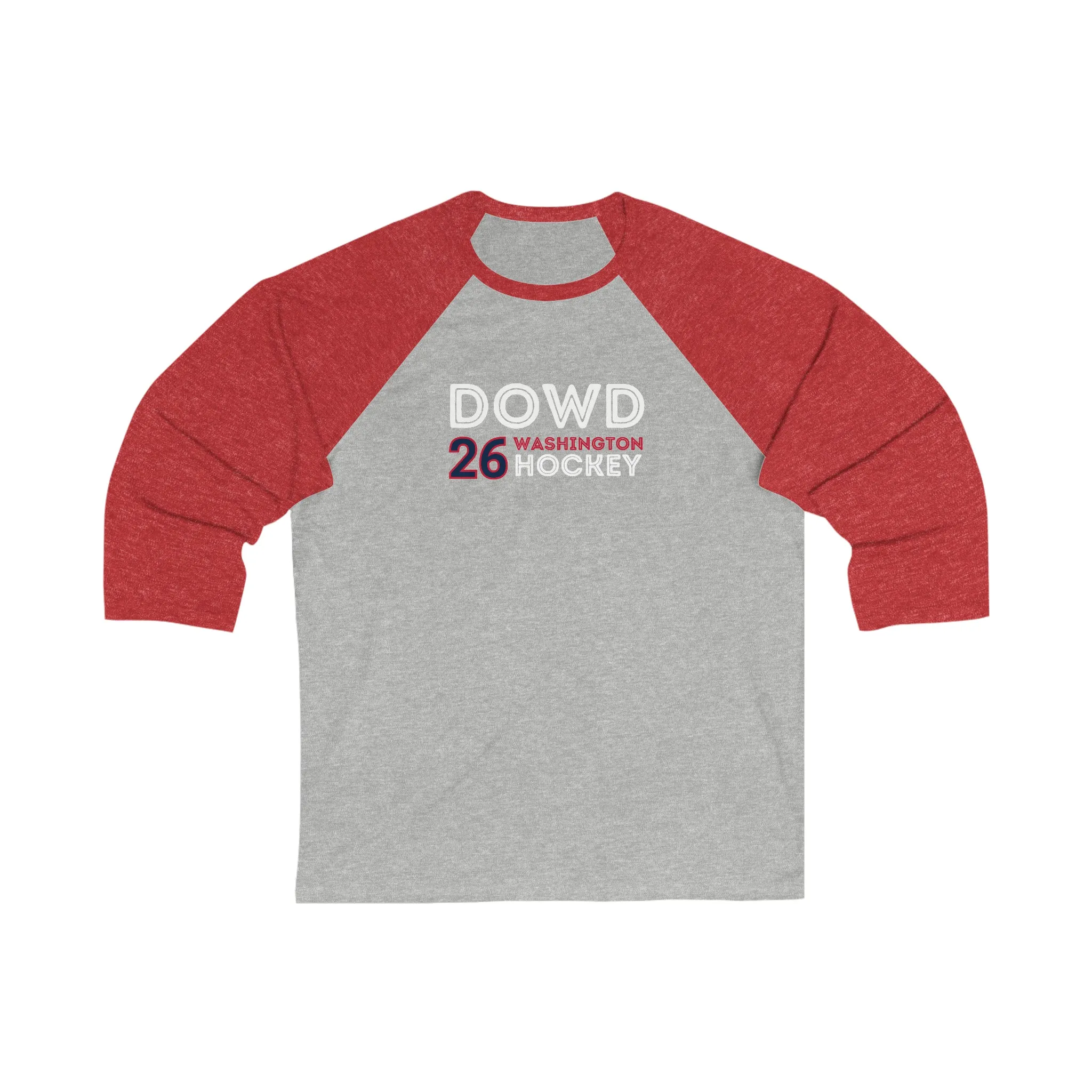 Dowd 26 Washington Hockey Grafitti Wall Design Unisex Tri-Blend 3/4 Sleeve Raglan Baseball Shirt