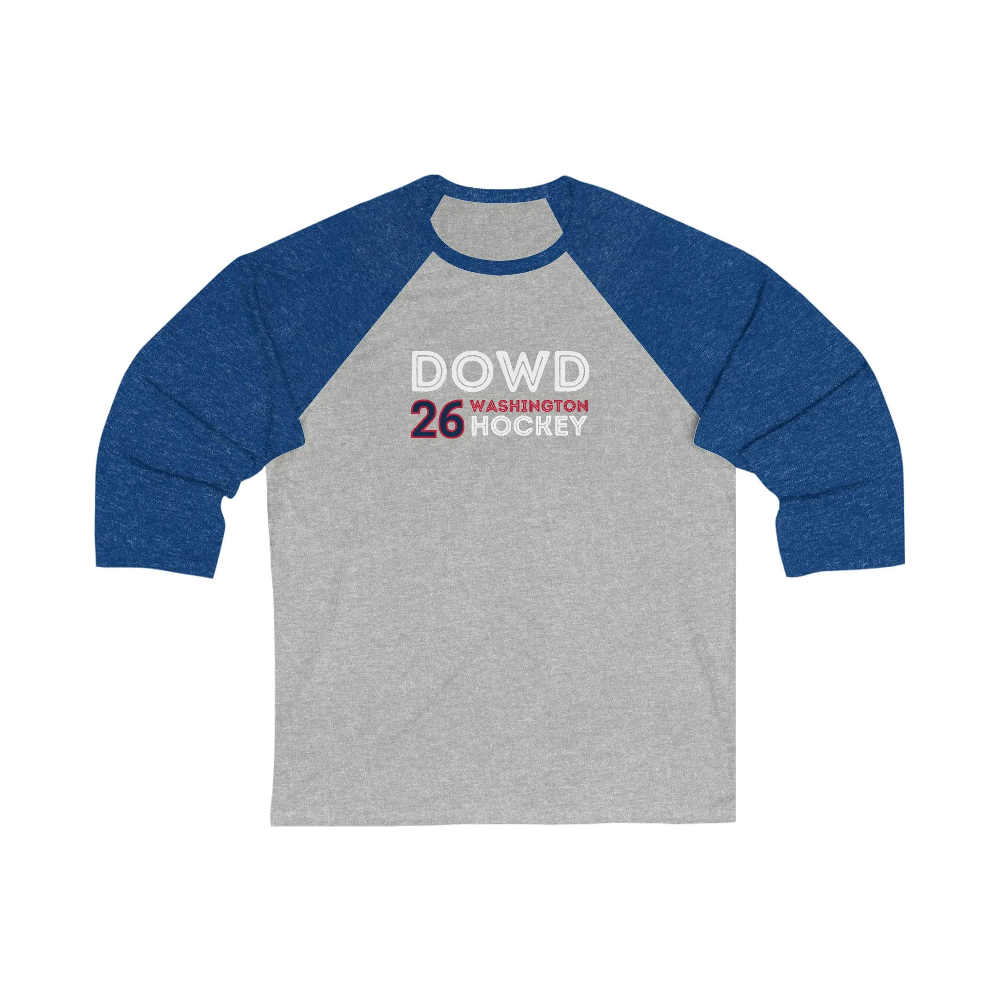 Dowd 26 Washington Hockey Grafitti Wall Design Unisex Tri-Blend 3/4 Sleeve Raglan Baseball Shirt