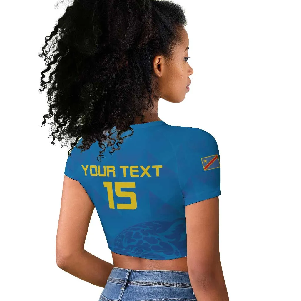DR Congo Football Custom Raglan Cropped T shirt Go Champions LT15