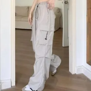 Drawstring Grey Cargo Pants