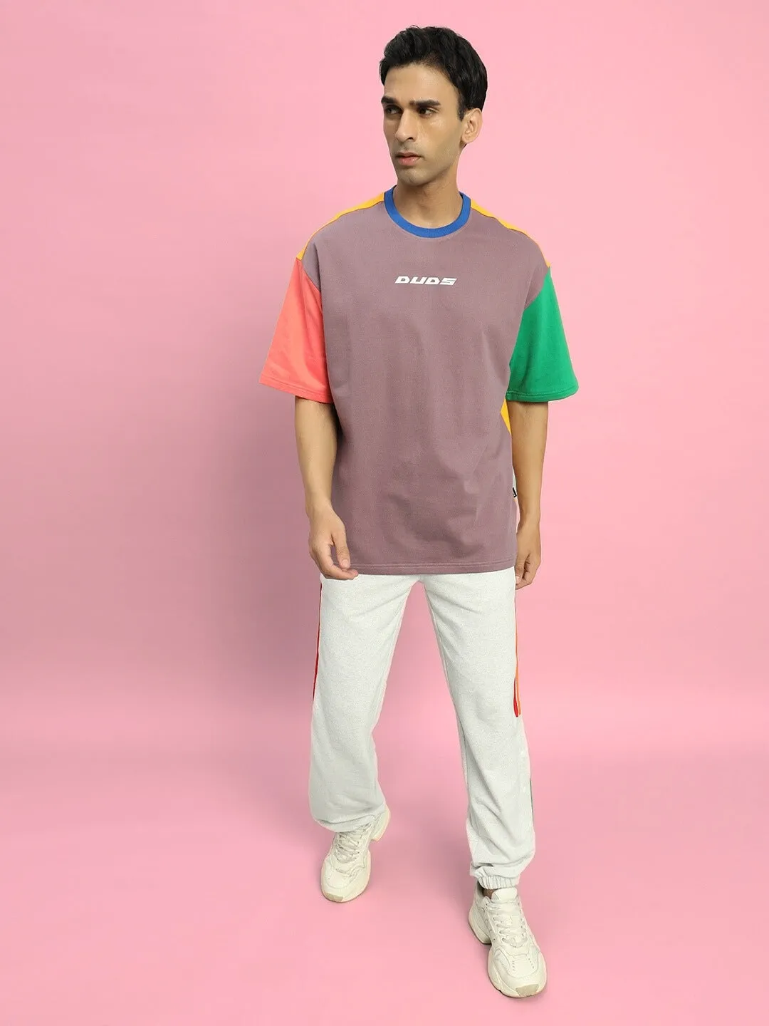 DUDS PRISM COLORFUL STRIPE JOGGERS (MELANGE GREY)