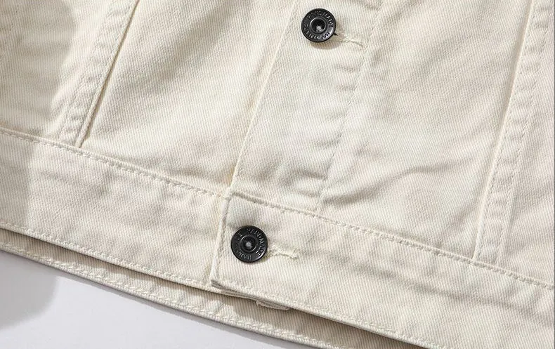 Durable Gradient Trucker Jacket Featuring a Stand-Up Collar