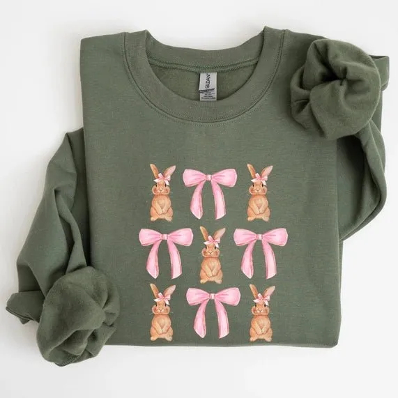 Easter Bunnies & Pink Bows Sweatshirt