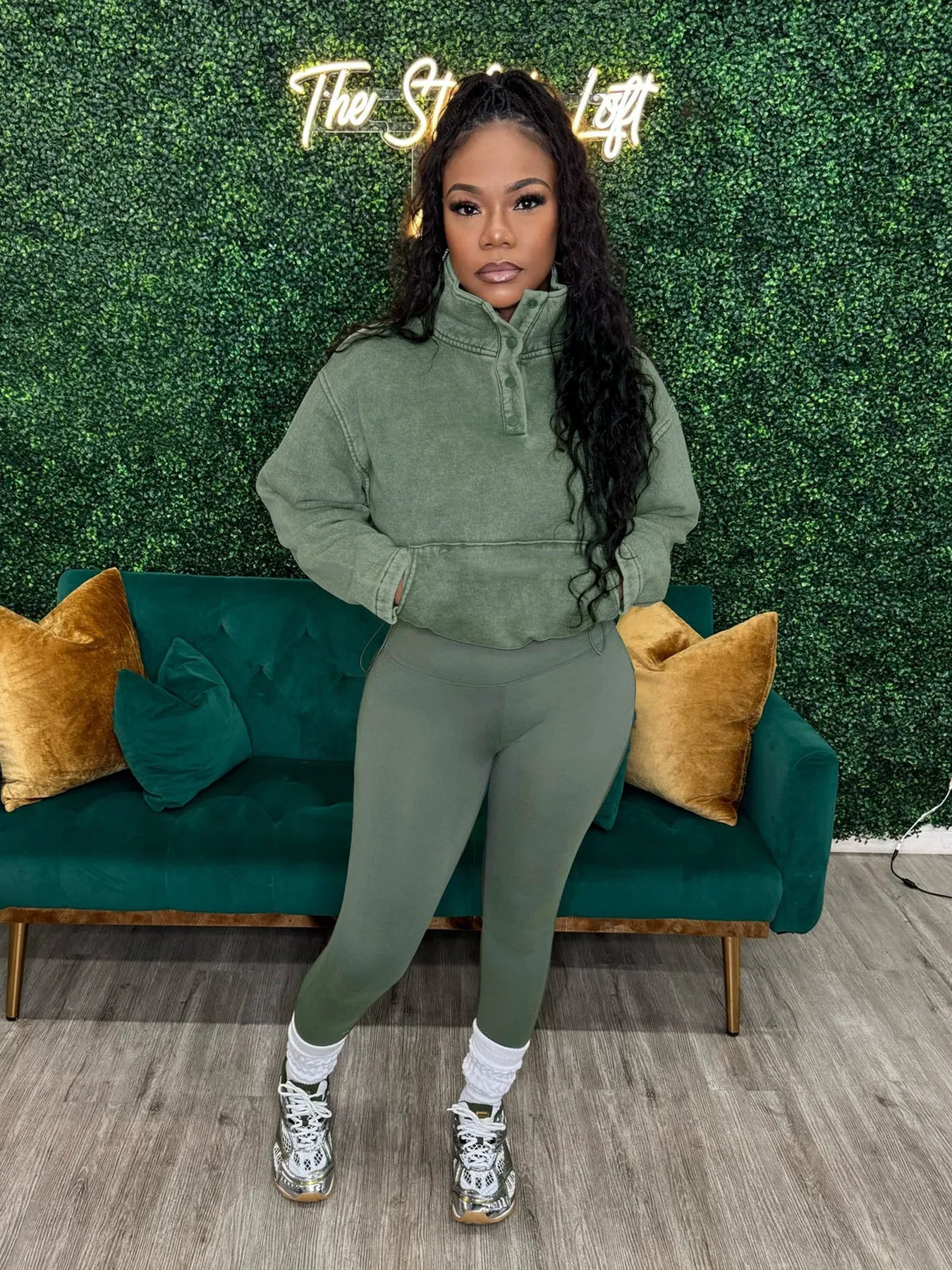 Effortless Comfort Cotton Zip-Up Top and High-Waisted Pants Set