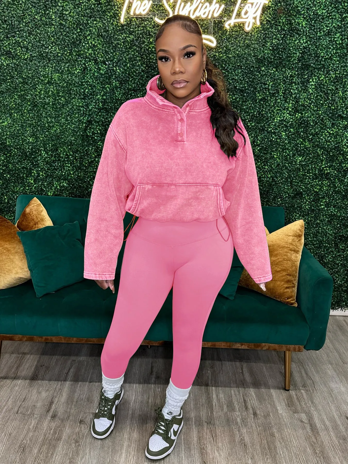 Effortless Comfort Cotton Zip-Up Top and High-Waisted Pants Set