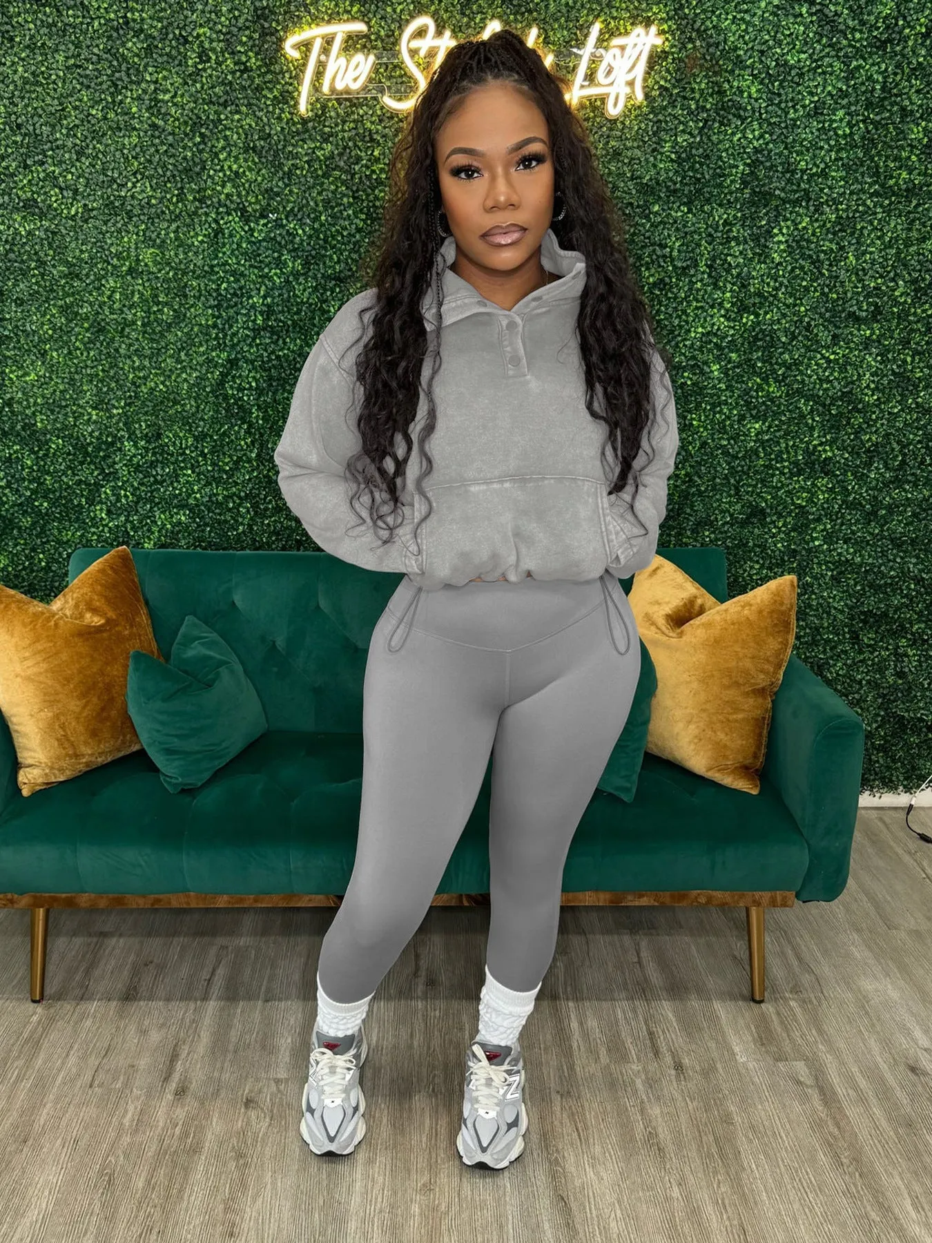Effortless Comfort Cotton Zip-Up Top and High-Waisted Pants Set