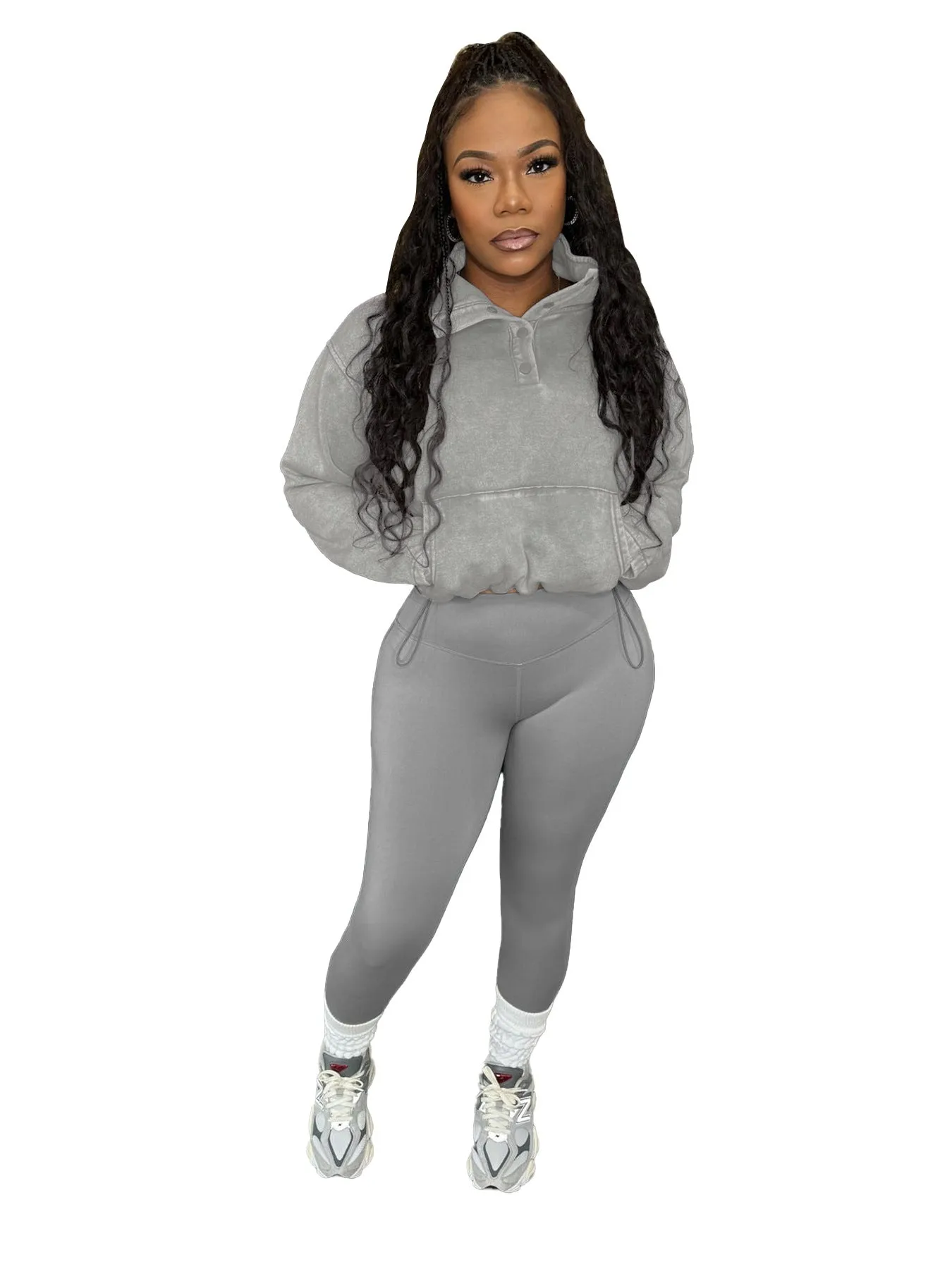 Effortless Comfort Cotton Zip-Up Top and High-Waisted Pants Set