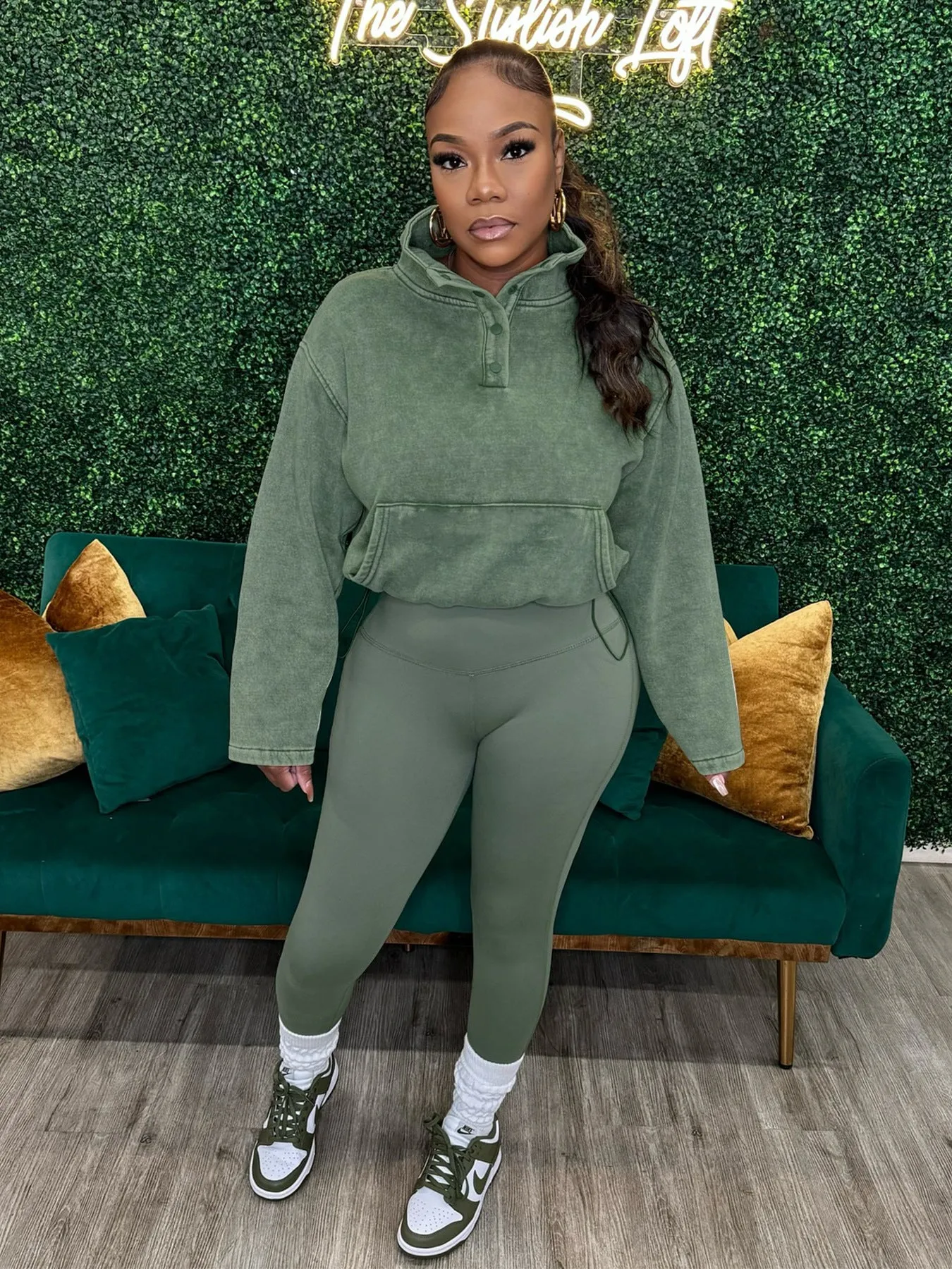 Effortless Comfort Cotton Zip-Up Top and High-Waisted Pants Set
