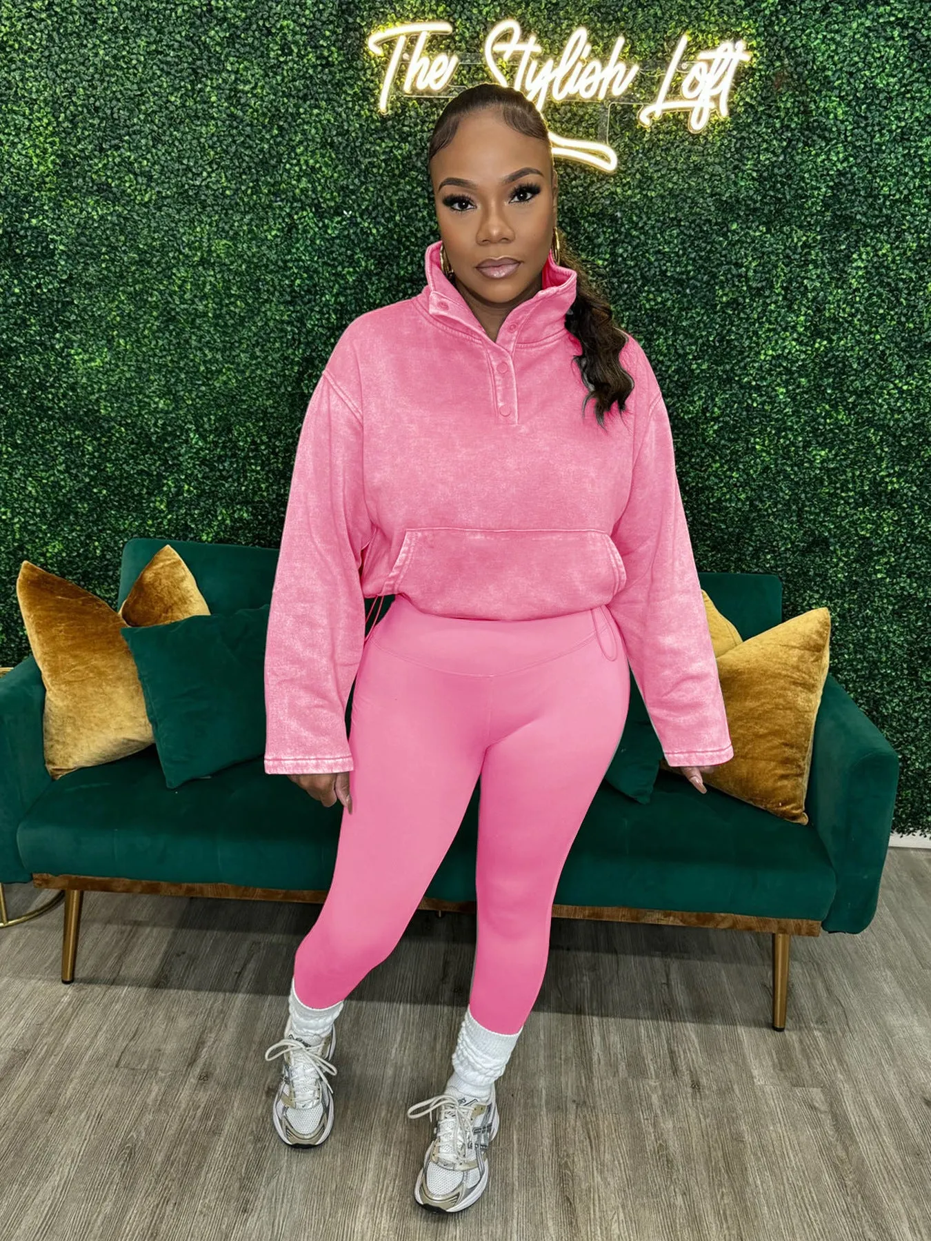 Effortless Comfort Cotton Zip-Up Top and High-Waisted Pants Set