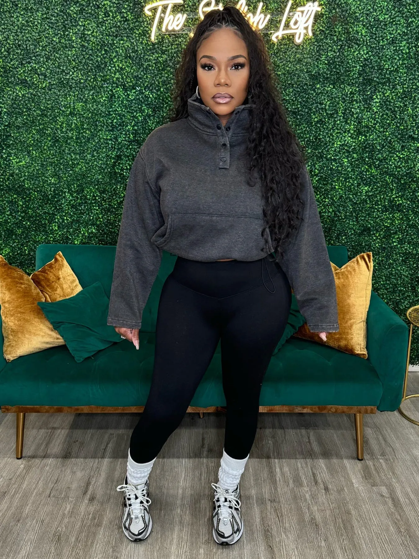 Effortless Comfort Cotton Zip-Up Top and High-Waisted Pants Set