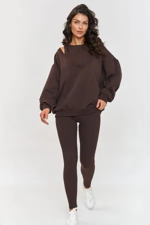 Elegant V-Neck Oversized Tracksuit Set