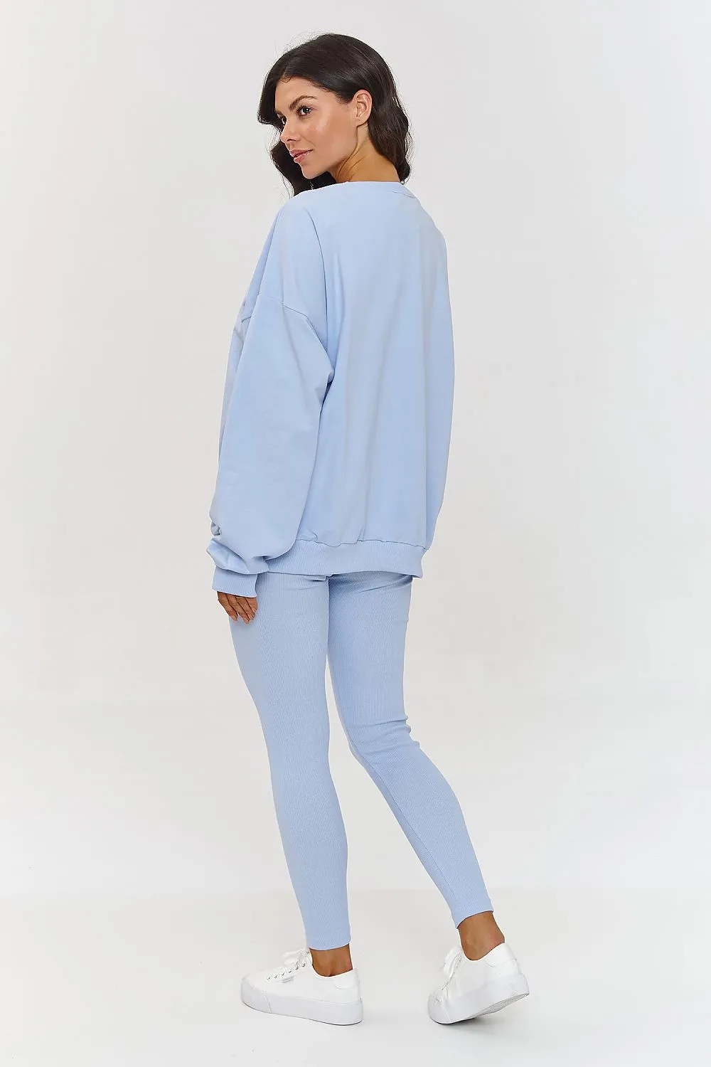 Elegant V-Neck Oversized Tracksuit Set