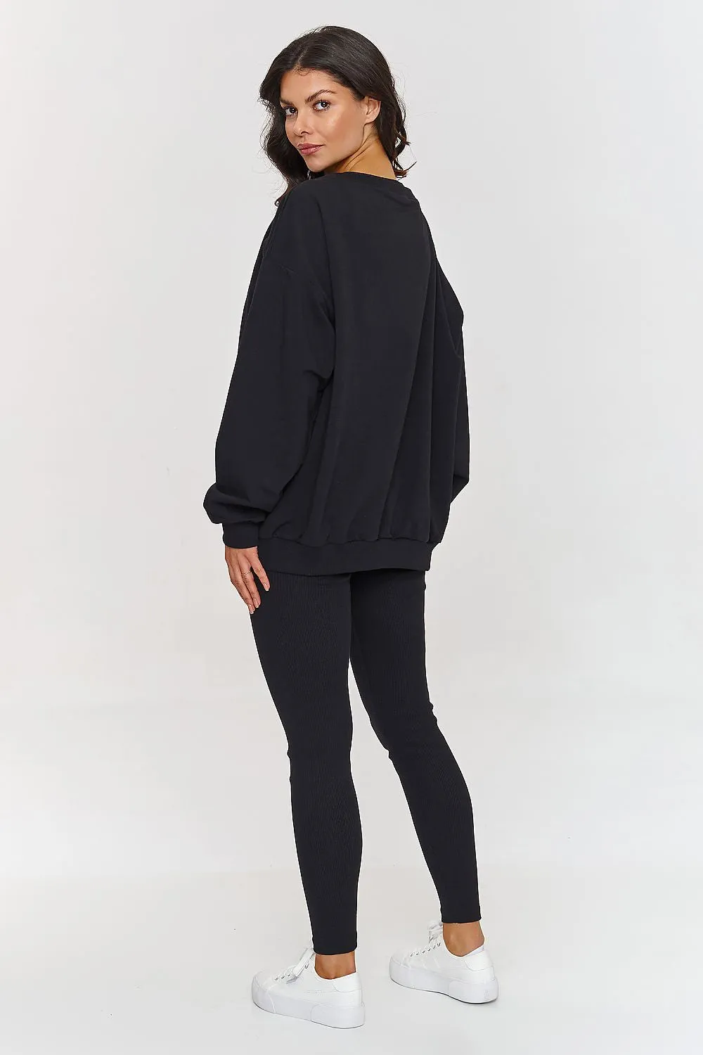 Elegant V-Neck Oversized Tracksuit Set