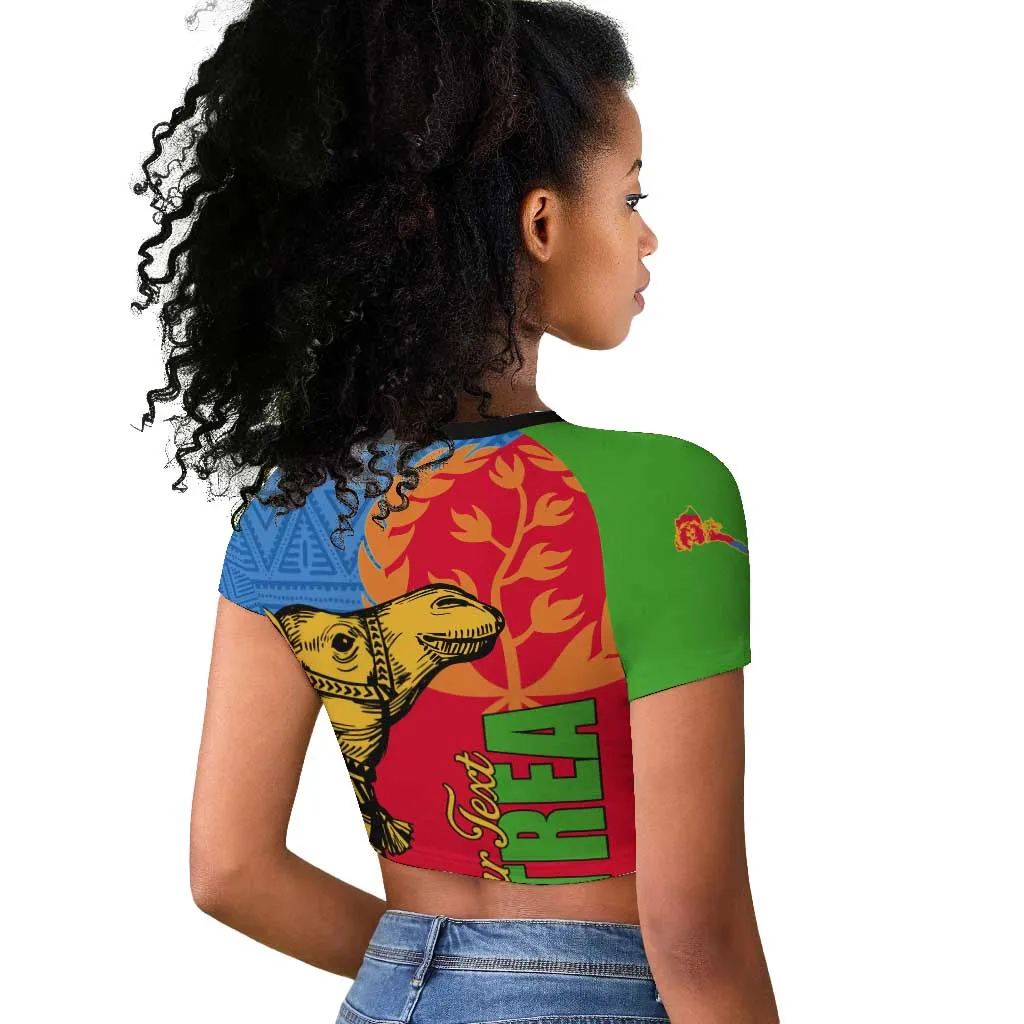Eritrea Independence Day 2024 Raglan Cropped T shirt Eritrean Camel African Pattern LT01