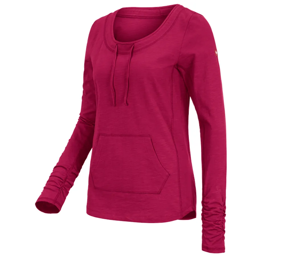 e.s. ženska majica z dolgimi rokavi 
cotton slub