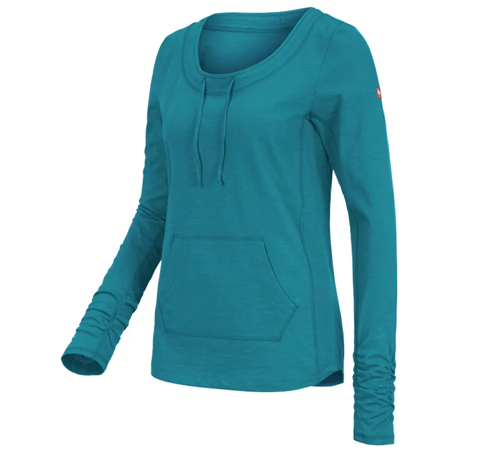 e.s. ženska majica z dolgimi rokavi 
cotton slub
