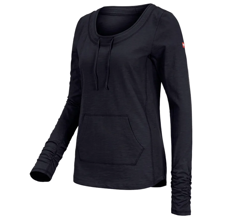 e.s. ženska majica z dolgimi rokavi 
cotton slub