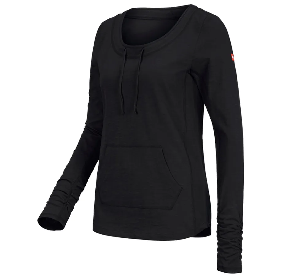e.s. ženska majica z dolgimi rokavi 
cotton slub