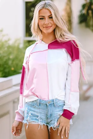 Exposed Seam Loose Sleeve Hoodie