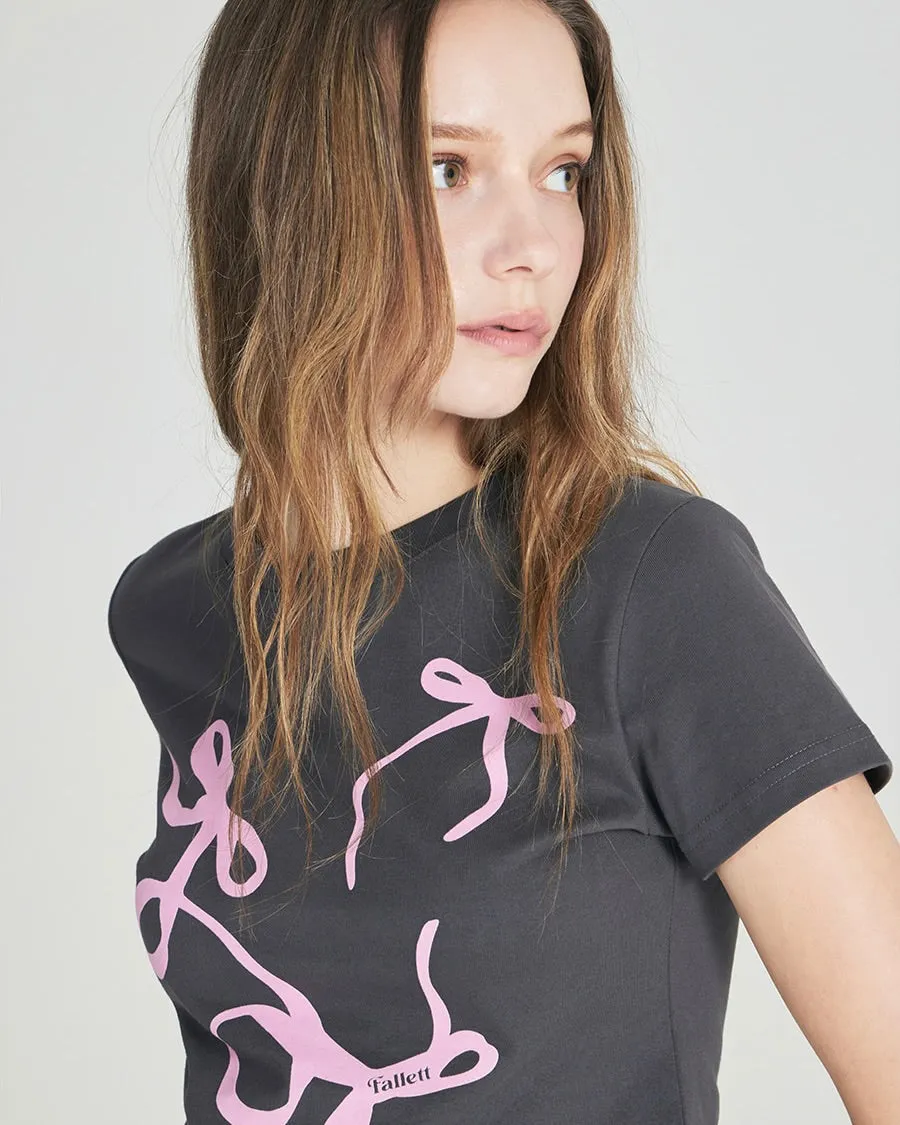 Fallett Flowing Ribbon T-shirt Charcoal