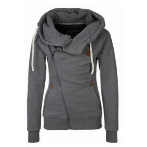Fashion European Personality Women Jackets Hoodie Side Zipper Hooded Female Jacket Big Size M-2XL Tracksuits Sweatshirt