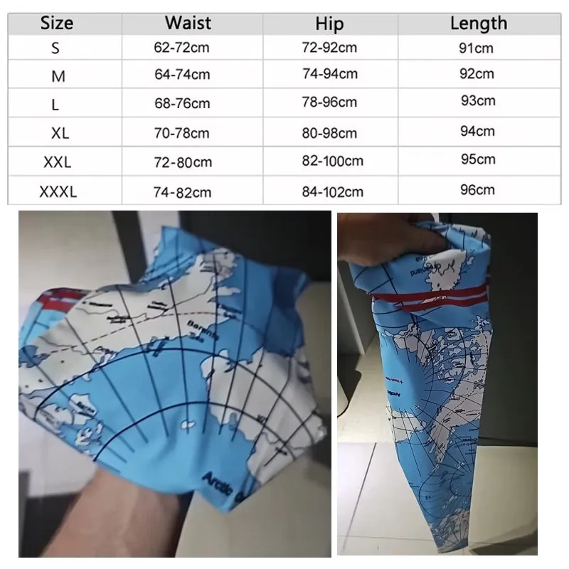 Fashion Print Map Skinny Hip Lift Yoga Pants