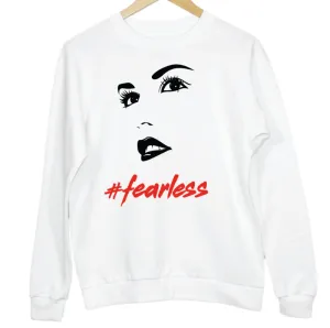 Fearless Woman Sketch Face Graphic Sweatshirt