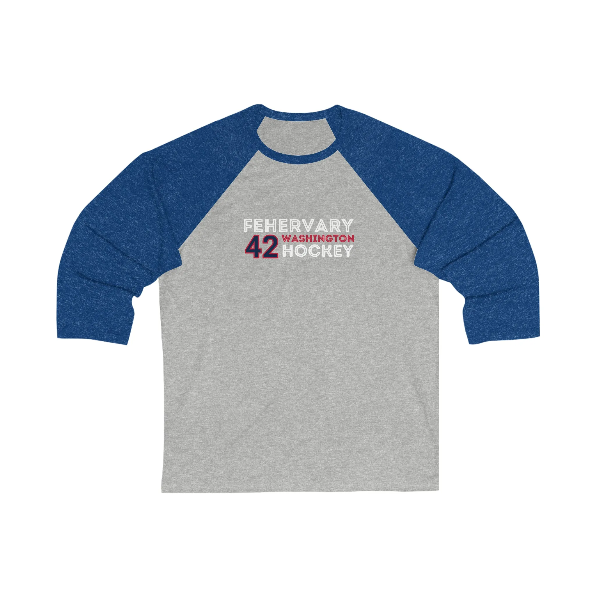 Fehervary 42 Washington Hockey Grafitti Wall Design Unisex Tri-Blend 3/4 Sleeve Raglan Baseball Shirt
