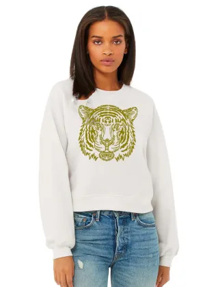 Fierce Tiger Cropped Sweatshirt | Gold