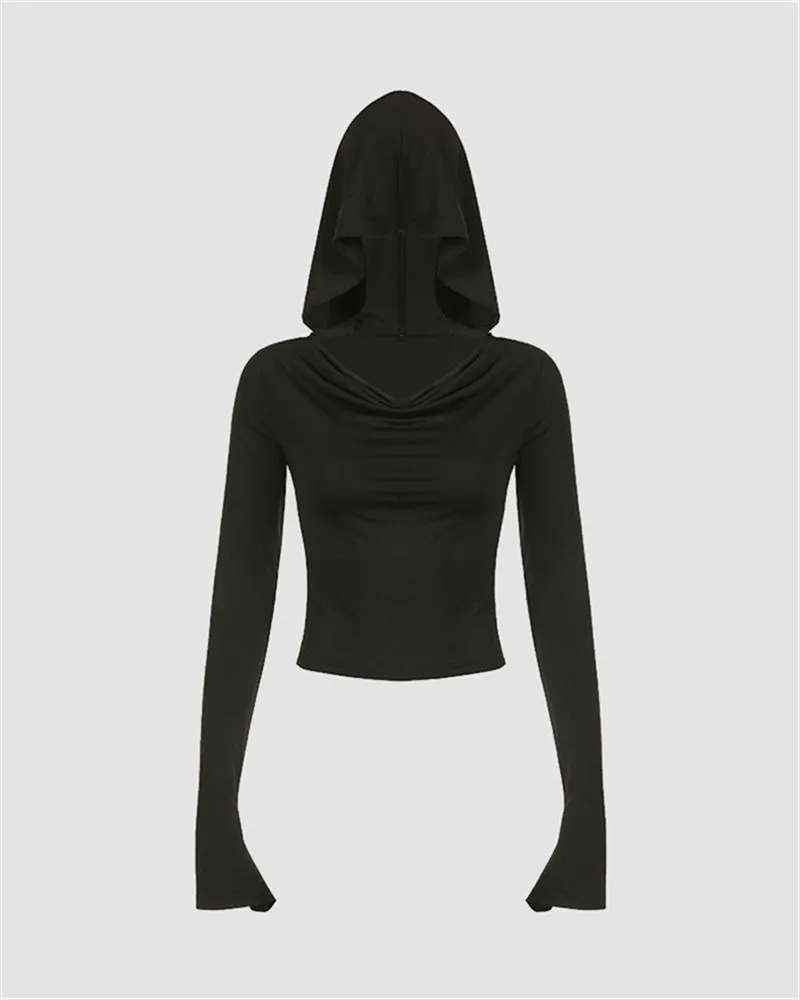 Flared Sleeves Hoodie Top