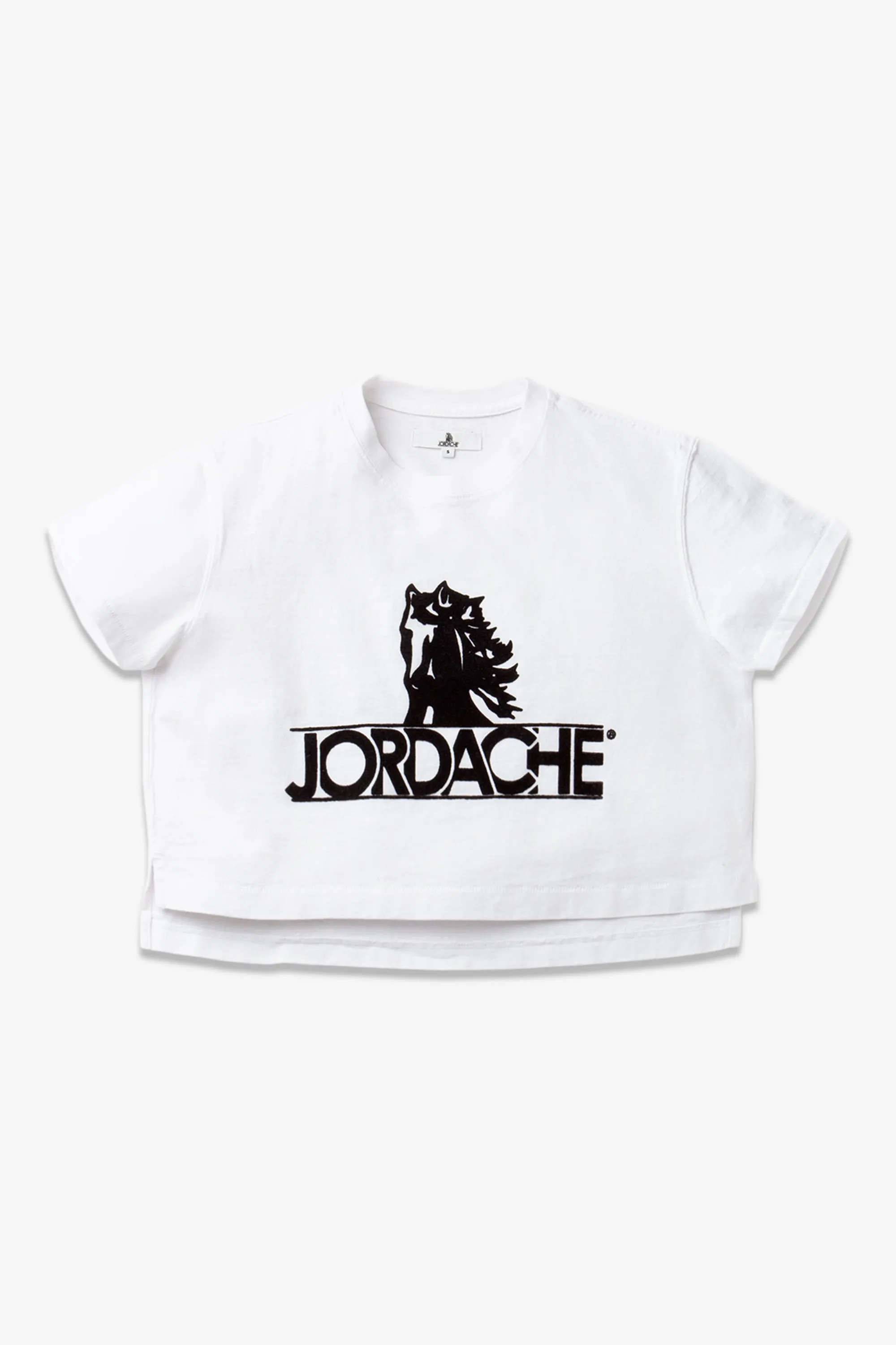 FLOCKED LOGO CROPPED T-SHIRT