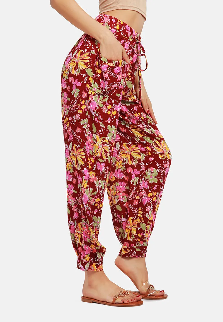 Floral Printed Harem Pants