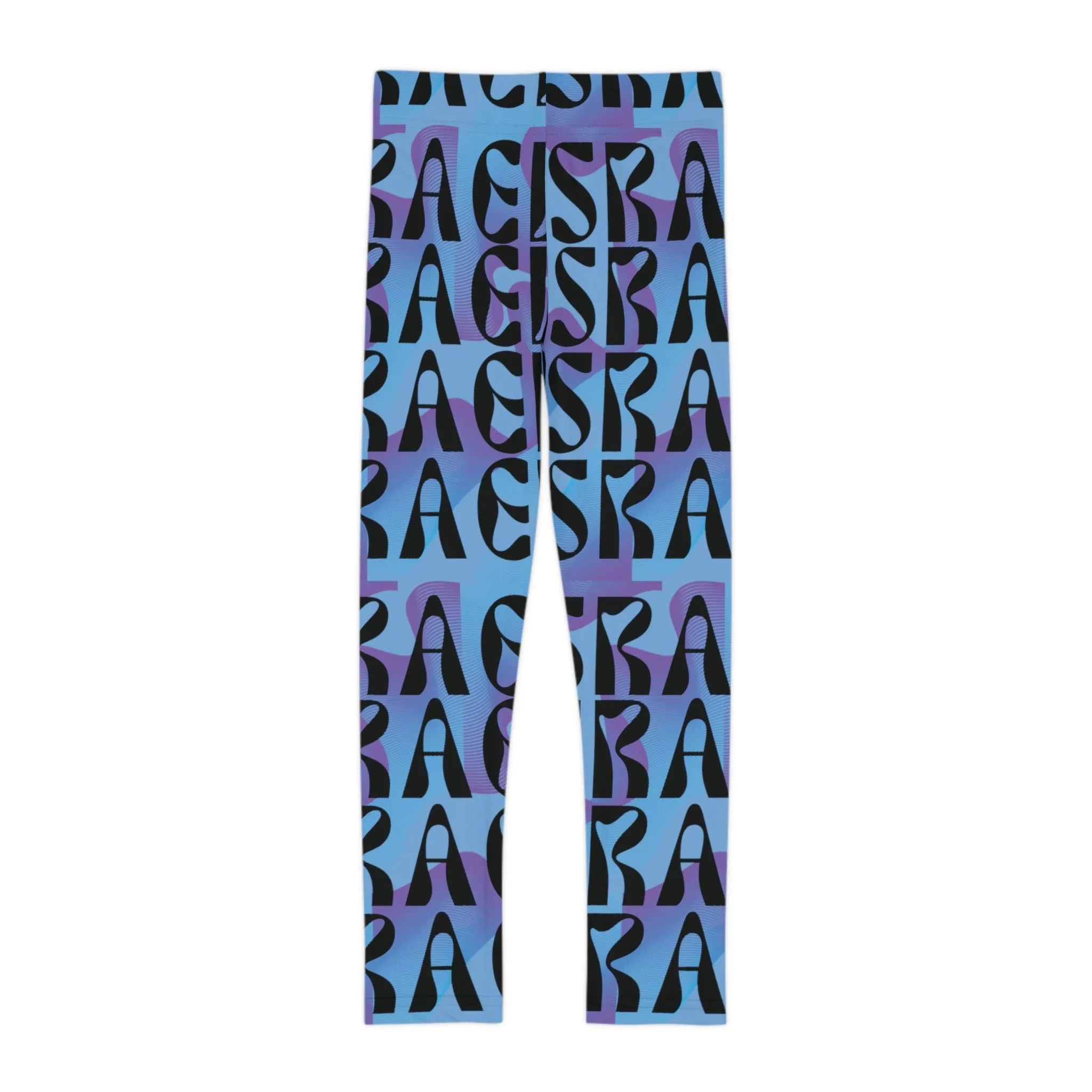 Flow & Squiggle Israel Indigo on Blue Kids Leggings
