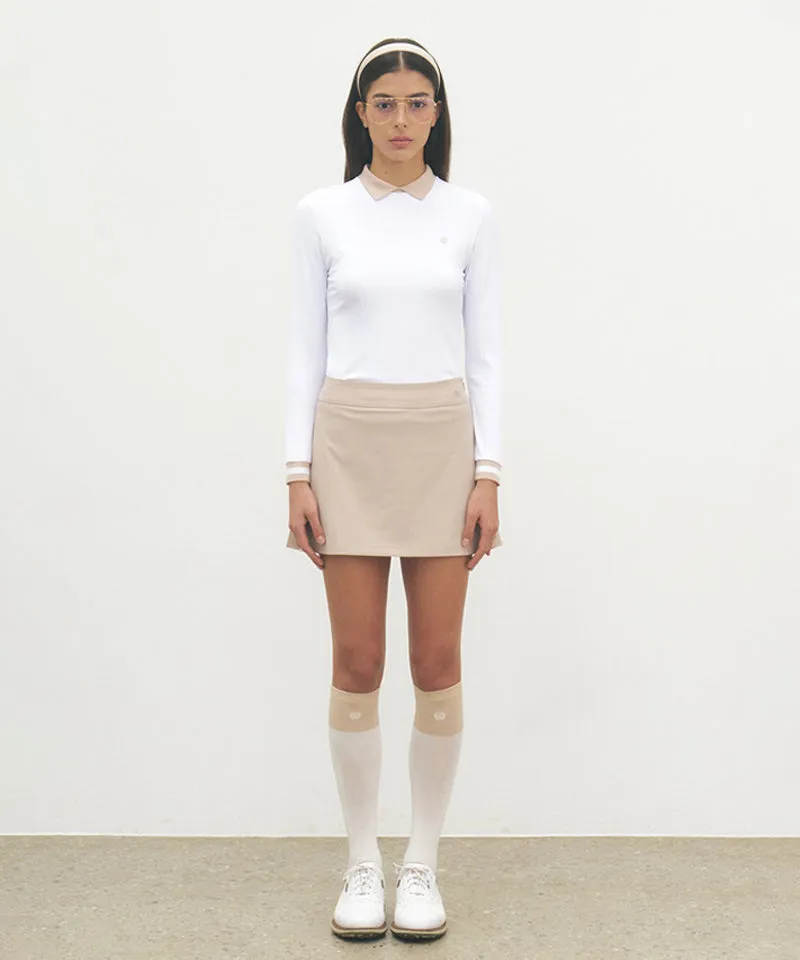 FORDI Collar Ribbed Long Sleeve T-Shirt - White