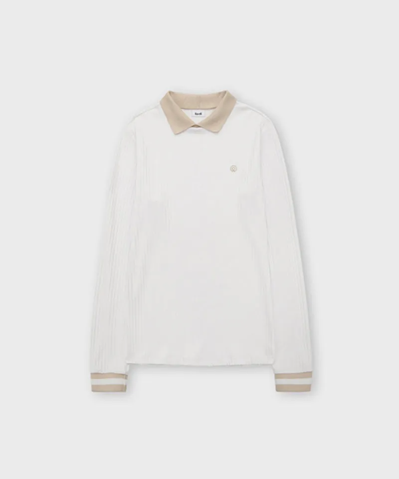 FORDI Collar Ribbed Long Sleeve T-Shirt - White
