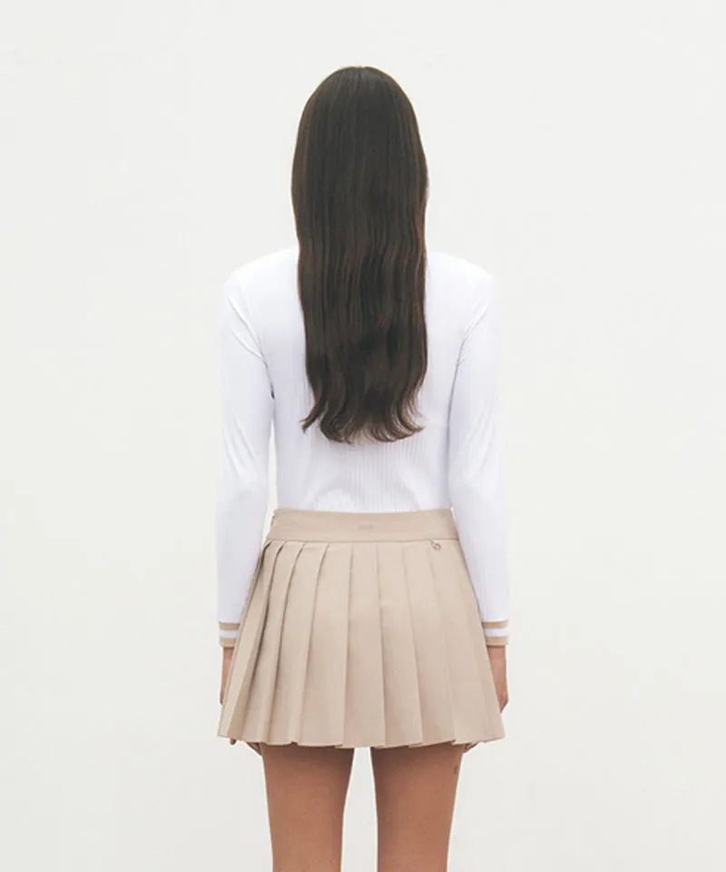 FORDI Collar Ribbed Long Sleeve T-Shirt - White