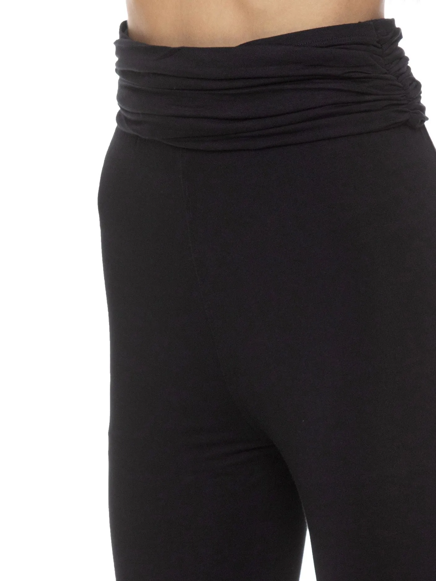FULL LENGTH LEGGING WITH GATHERED WAIST (Black)