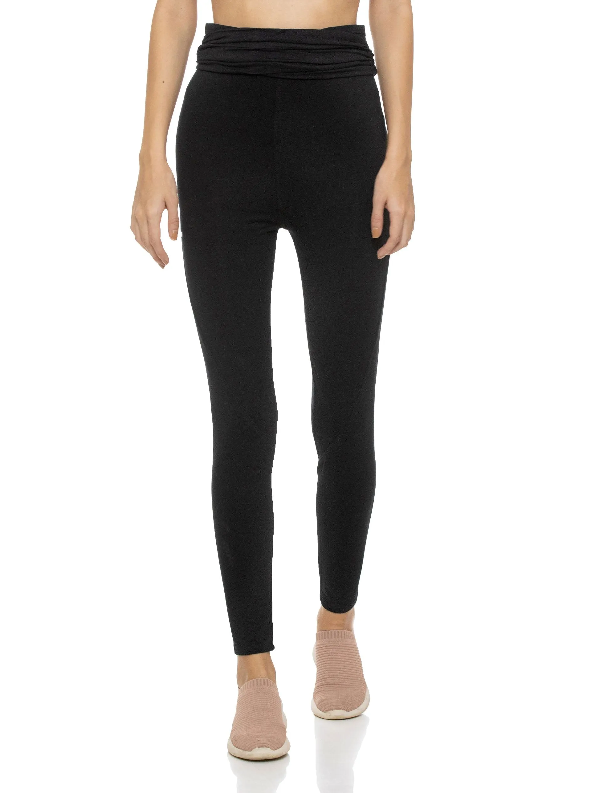 FULL LENGTH LEGGING WITH GATHERED WAIST (Black)