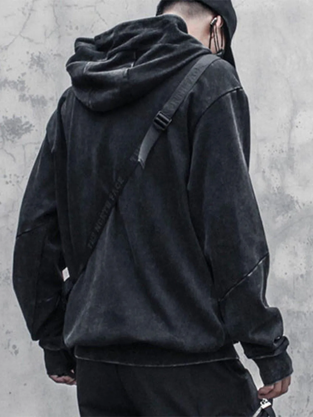 Function Vintage Patchwork Washed Hoodie