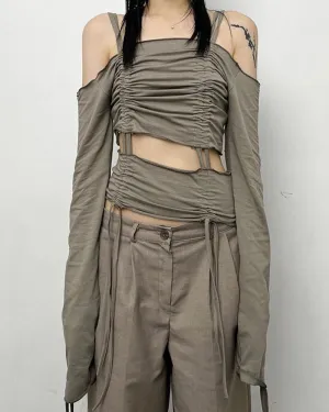 Galforte Ruched Cut Out Top