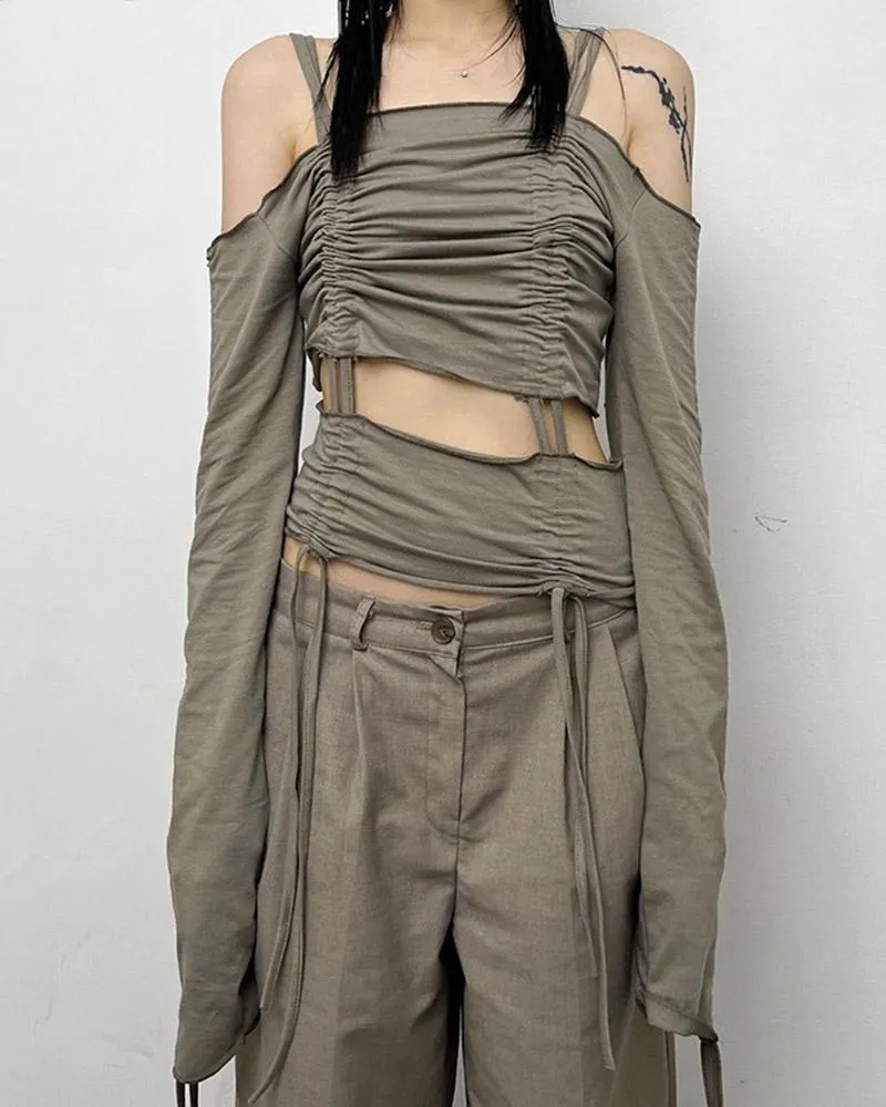 Galforte Ruched Cut Out Top