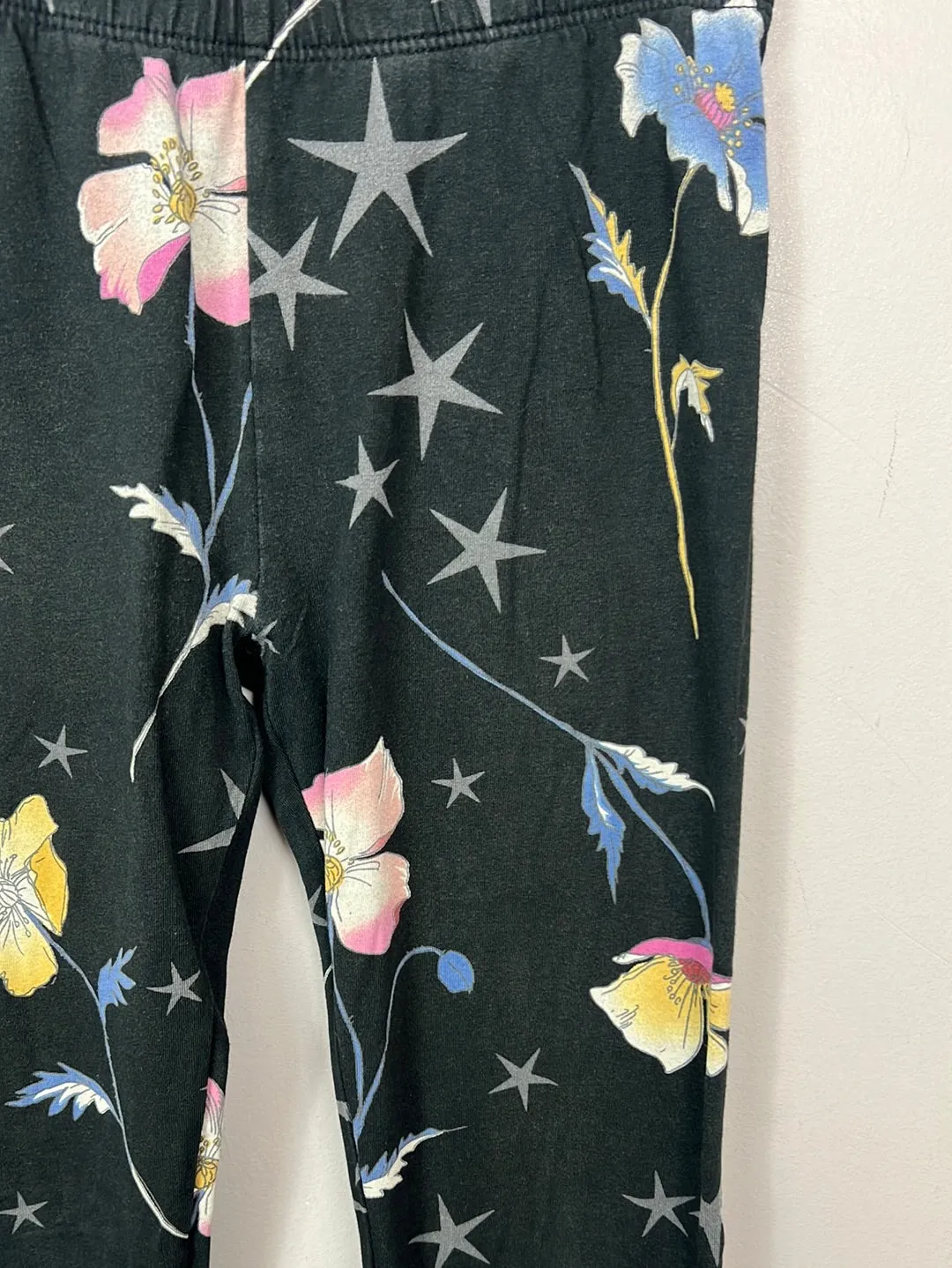 Gap black floral leggings 10-11y